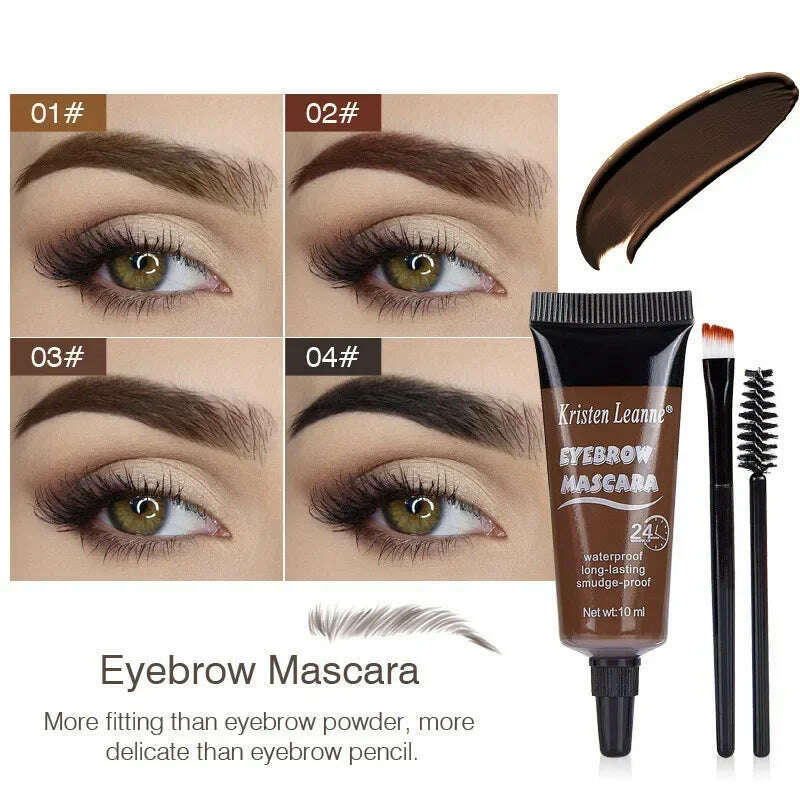 4 Colors Natural Liquid Dyeing Eyebrow Cream Set Waterproof Long Lasting Black Brown Tint Eyebrow Mascara Eyebrows Paint Makeup - KIMLUD