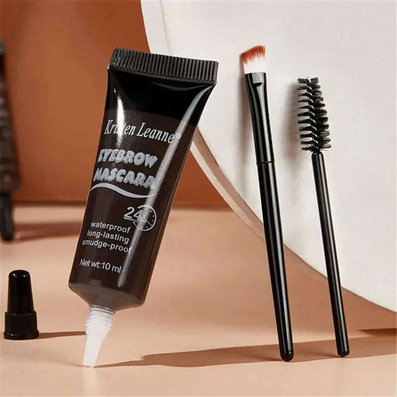 4 Colors Natural Liquid Dyeing Eyebrow Cream Set Waterproof Long Lasting Black Brown Tint Eyebrow Mascara Eyebrows Paint Makeup - KIMLUD