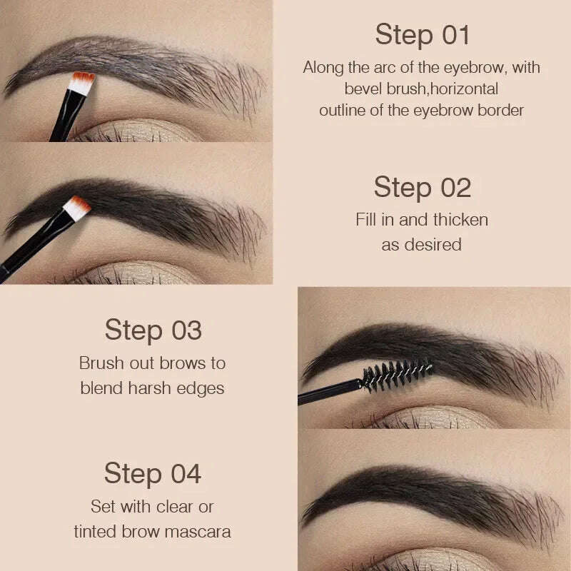 4 Colors Natural Liquid Dyeing Eyebrow Cream Set Waterproof Long Lasting Black Brown Tint Eyebrow Mascara Eyebrows Paint Makeup - KIMLUD