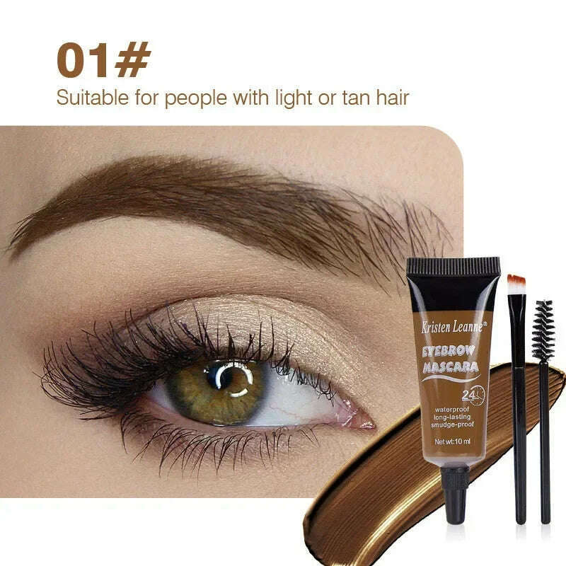 4 Colors Natural Liquid Dyeing Eyebrow Cream Set Waterproof Long Lasting Black Brown Tint Eyebrow Mascara Eyebrows Paint Makeup - KIMLUD