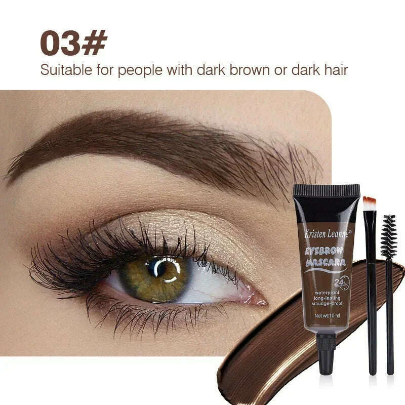 4 Colors Natural Liquid Dyeing Eyebrow Cream Set Waterproof Long Lasting Black Brown Tint Eyebrow Mascara Eyebrows Paint Makeup - KIMLUD