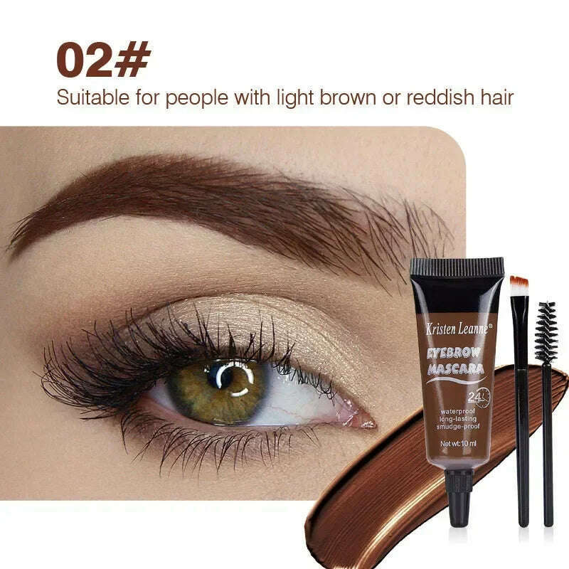4 Colors Natural Liquid Dyeing Eyebrow Cream Set Waterproof Long Lasting Black Brown Tint Eyebrow Mascara Eyebrows Paint Makeup - KIMLUD
