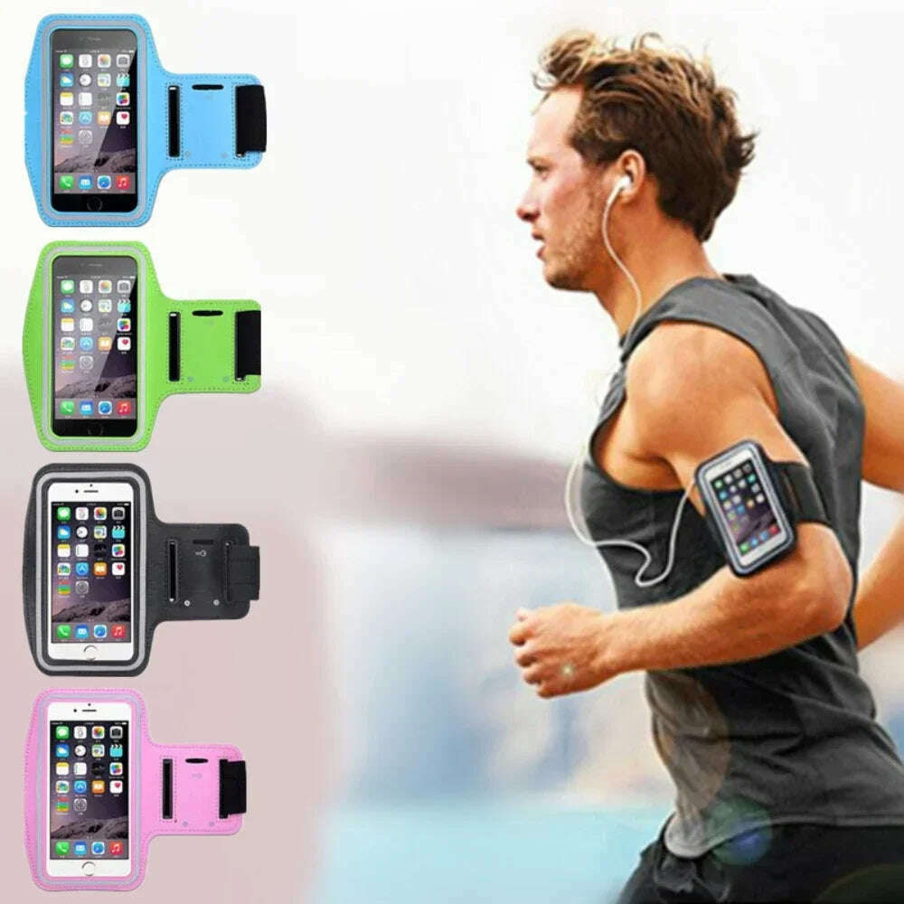5 Inch Mobile Phone Armband Outdoor Sports Smartphone Holder Gym Running Phone Bag Arm Band Cases for Samsung for IPhone Holder - KIMLUD