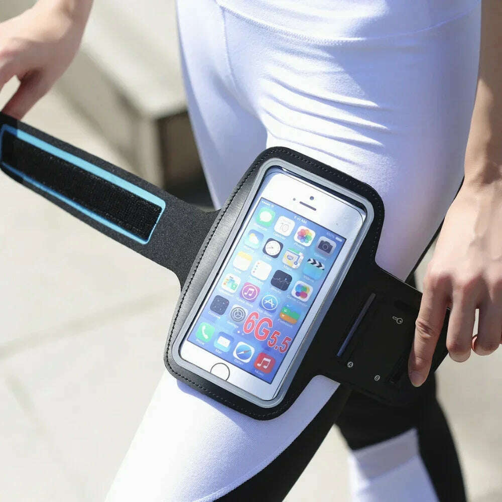 5 Inch Mobile Phone Armband Outdoor Sports Smartphone Holder Gym Running Phone Bag Arm Band Cases for Samsung for IPhone Holder - KIMLUD