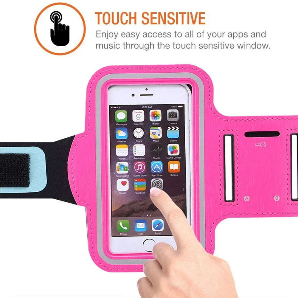 5 Inch Mobile Phone Armband Outdoor Sports Smartphone Holder Gym Running Phone Bag Arm Band Cases for Samsung for IPhone Holder - KIMLUD