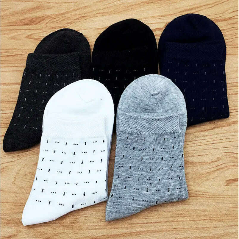 5 Pairs/lot Dress Men's Sock Solid Color Deodorant Cotton Men's Business Socks Cotton Socks Free Shipping No Gift Box WZ055 - KIMLUD