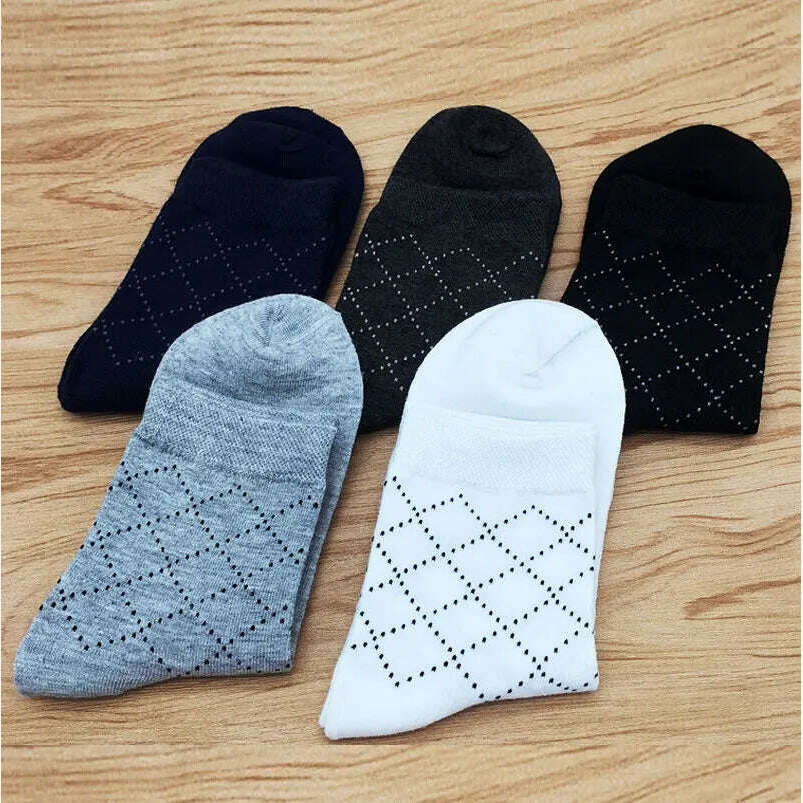 5 Pairs/lot Dress Men's Sock Solid Color Deodorant Cotton Men's Business Socks Cotton Socks Free Shipping No Gift Box WZ055 - KIMLUD