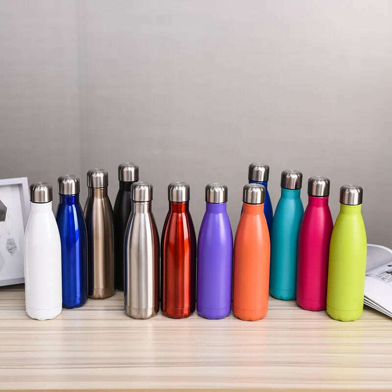 KIMLUD, 500ml/750ml Double-layer Stainless Steel Insulated Cup, Large Capacity Cola Bottle, Sports Water Cup, KIMLUD Womens Clothes