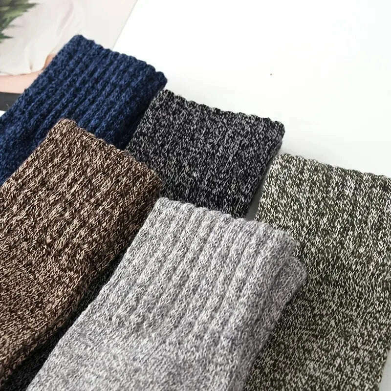 5Pairs Super Thick Winter Woolen Merino Socks for Men Towel Thermal Warm Sport Socks Cotton Male's Cold Snow Boot Terry Sock - KIMLUD