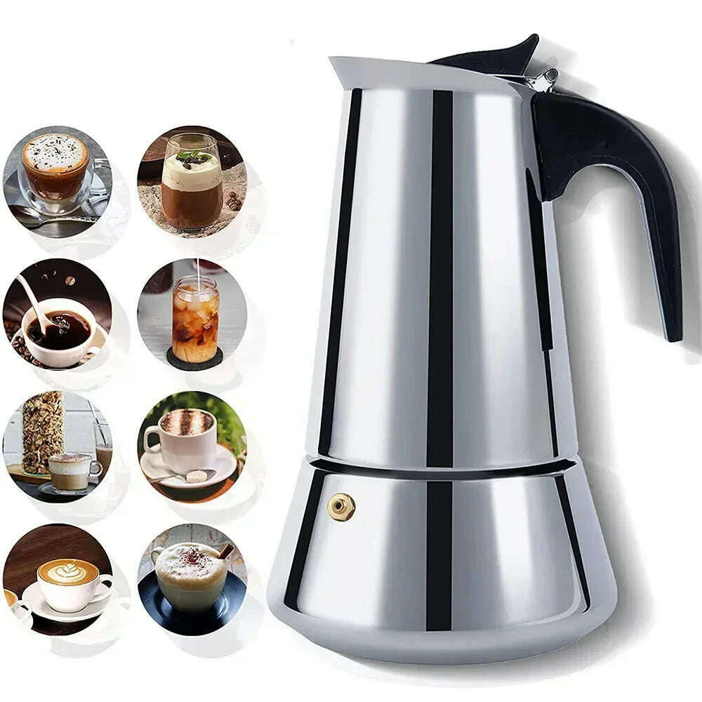 KIMLUD, 600ml Mocha Espresso Latte Stovetop Filter Stainless Steel Coffee Pot for Barista Moka Coffee Maker Coffee Maker Pot Coffee Pot, KIMLUD Womens Clothes