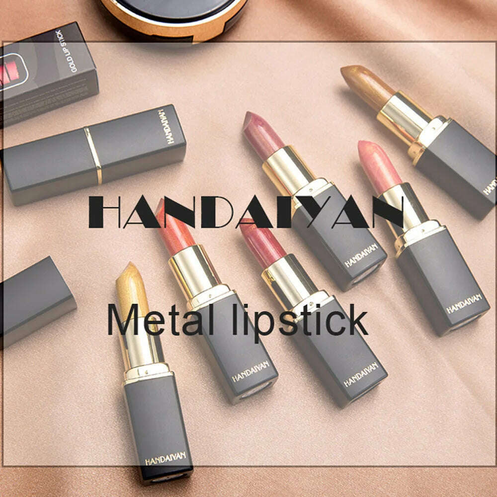 9 Colors Waterproof Nude Pink Glitter Lipstick Makeup Long Lasting Velve Red Mermaid Sexy Shimmer Shine Lipstick Cosmetic Beauty - KIMLUD
