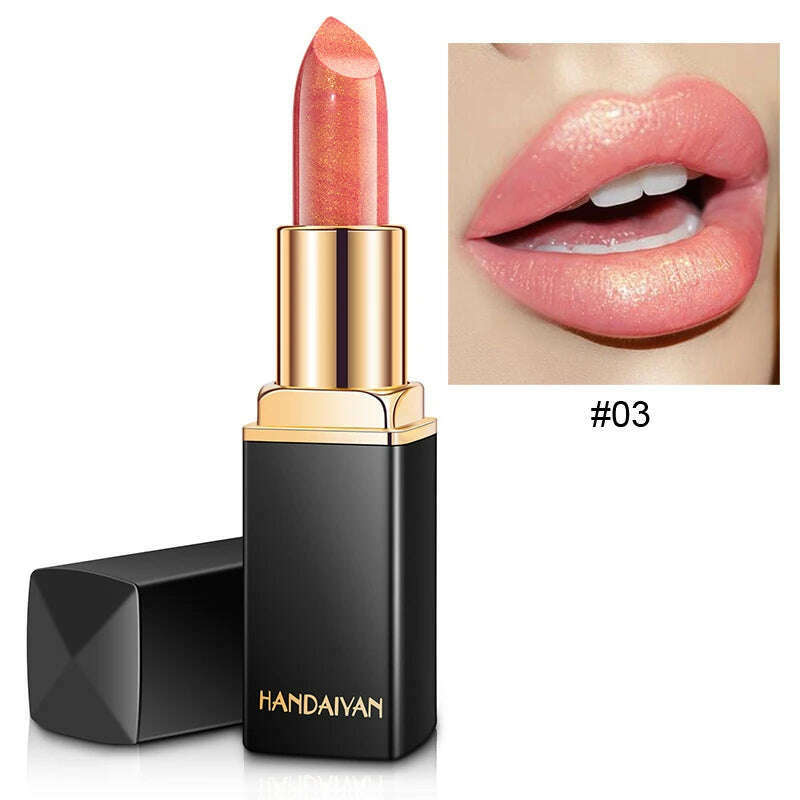 9 Colors Waterproof Nude Pink Glitter Lipstick Makeup Long Lasting Velve Red Mermaid Sexy Shimmer Shine Lipstick Cosmetic Beauty - KIMLUD
