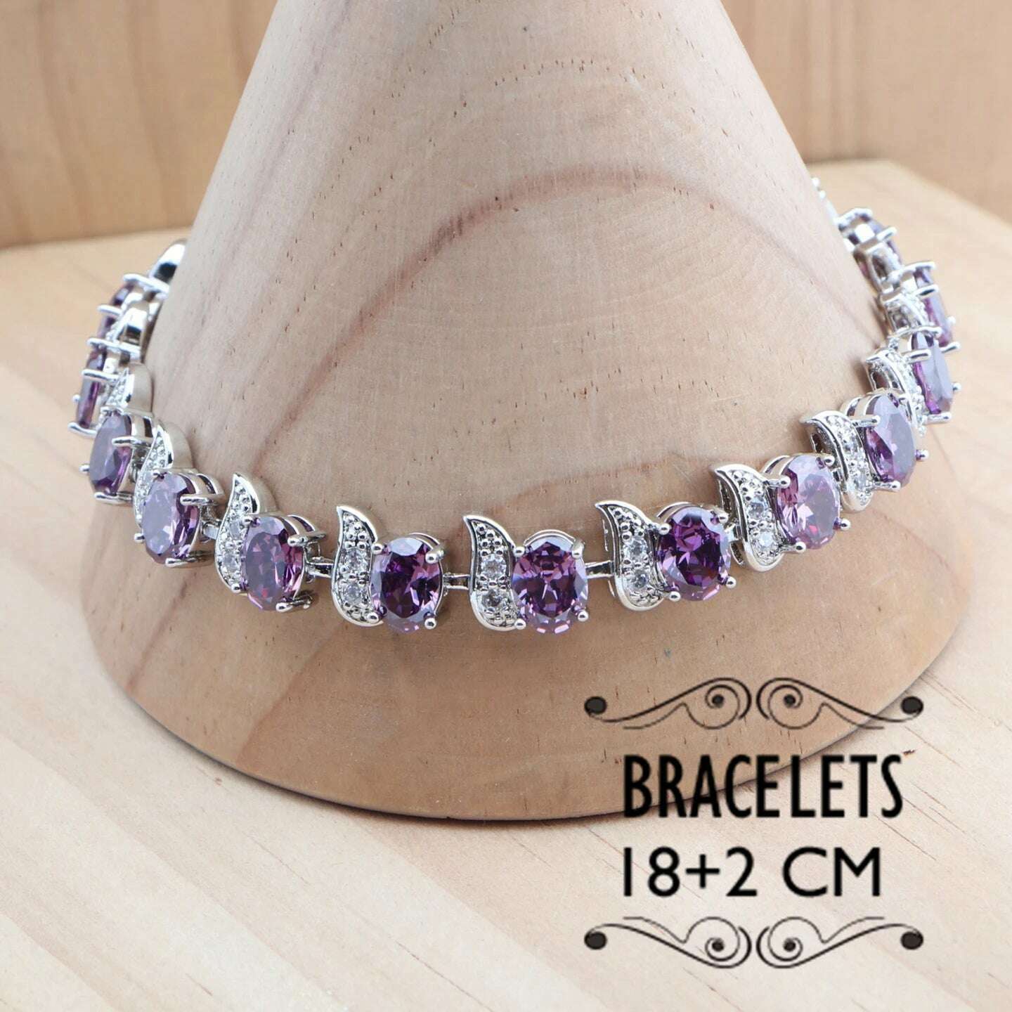 KIMLUD, 925 Silver Jewelry Sets Wedding Purple Zircon Earrings Bracelets For Women Rings Pendant Necklace Set, KIMLUD Womens Clothes
