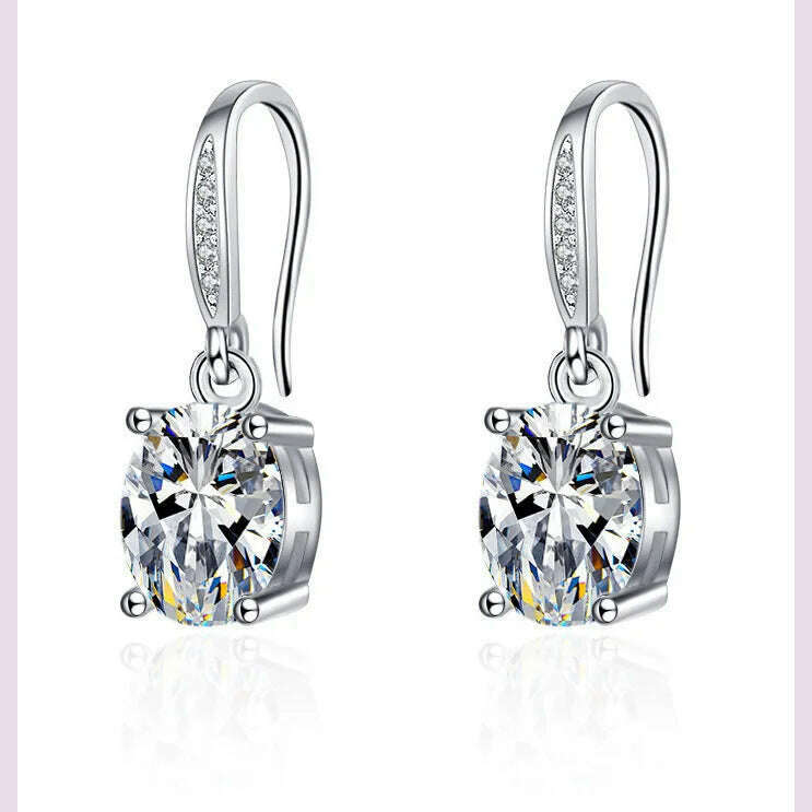 KIMLUD, 925 Sterling Silver Jewelry Women Fashion Cute Tiny Clear Crystal CZ Stud Earrings Gift for Girls Teens Lady Gift, EHH016, KIMLUD APPAREL - Womens Clothes