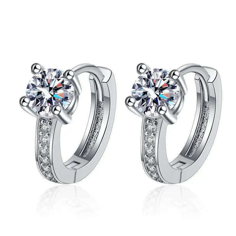 KIMLUD, 925 Sterling Silver Jewelry Women Fashion Cute Tiny Clear Crystal CZ Stud Earrings Gift for Girls Teens Lady Gift, EHH020, KIMLUD APPAREL - Womens Clothes