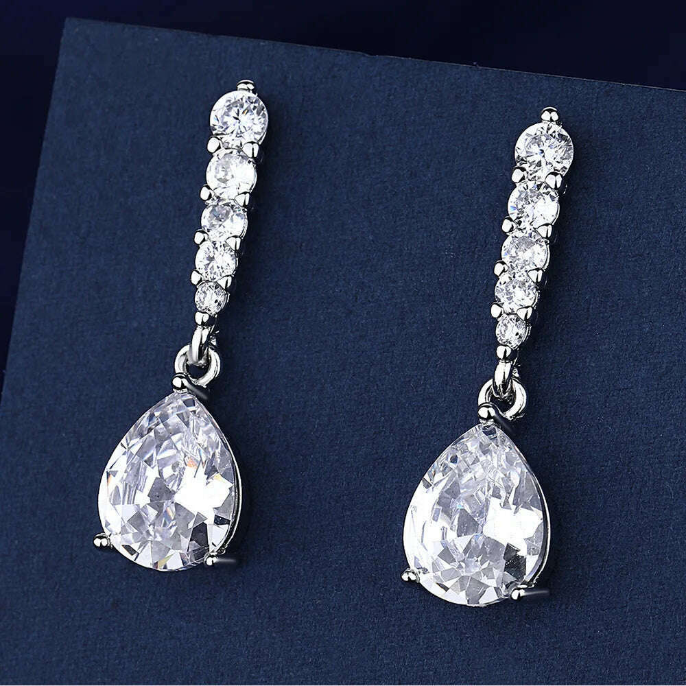 KIMLUD, 925 Sterling Silver Jewelry Women Fashion Cute Tiny Clear Crystal CZ Stud Earrings Gift for Girls Teens Lady Gift, ED205-white, KIMLUD APPAREL - Womens Clothes