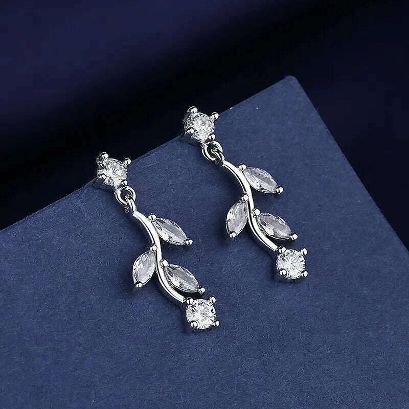 KIMLUD, 925 Sterling Silver Jewelry Women Fashion Cute Tiny Clear Crystal CZ Stud Earrings Gift for Girls Teens Lady Gift, ED198, KIMLUD APPAREL - Womens Clothes