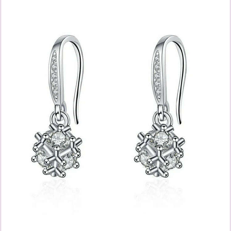 KIMLUD, 925 Sterling Silver Jewelry Women Fashion Cute Tiny Clear Crystal CZ Stud Earrings Gift for Girls Teens Lady Gift, EHH017, KIMLUD APPAREL - Womens Clothes