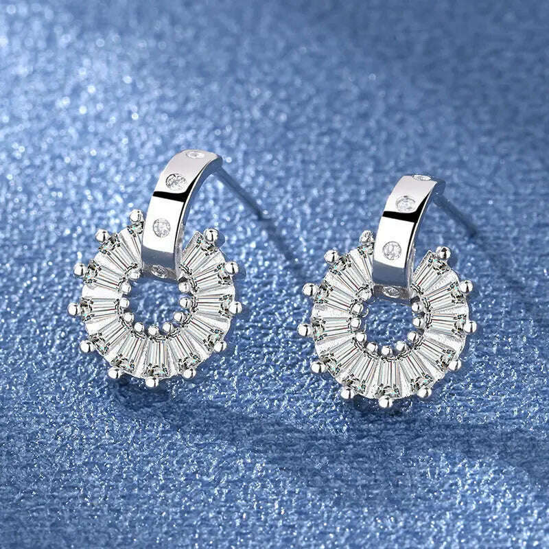 KIMLUD, 925 Sterling Silver Jewelry Women Fashion Cute Tiny Clear Crystal CZ Stud Earrings Gift for Girls Teens Lady Gift, ED067, KIMLUD APPAREL - Womens Clothes