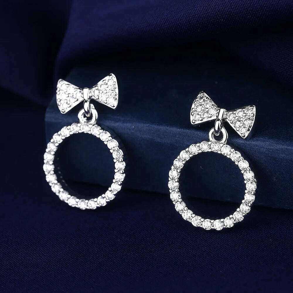 KIMLUD, 925 Sterling Silver Jewelry Women Fashion Cute Tiny Clear Crystal CZ Stud Earrings Gift for Girls Teens Lady Gift, ED231, KIMLUD APPAREL - Womens Clothes
