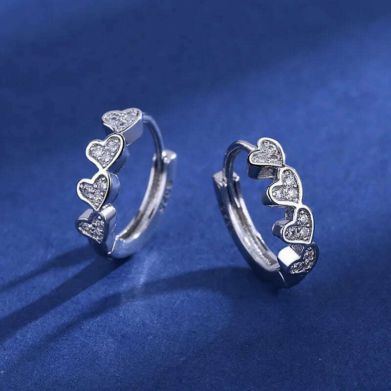 KIMLUD, 925 Sterling Silver Jewelry Women Fashion Cute Tiny Clear Crystal CZ Stud Earrings Gift for Girls Teens Lady Gift, EHH032, KIMLUD APPAREL - Womens Clothes