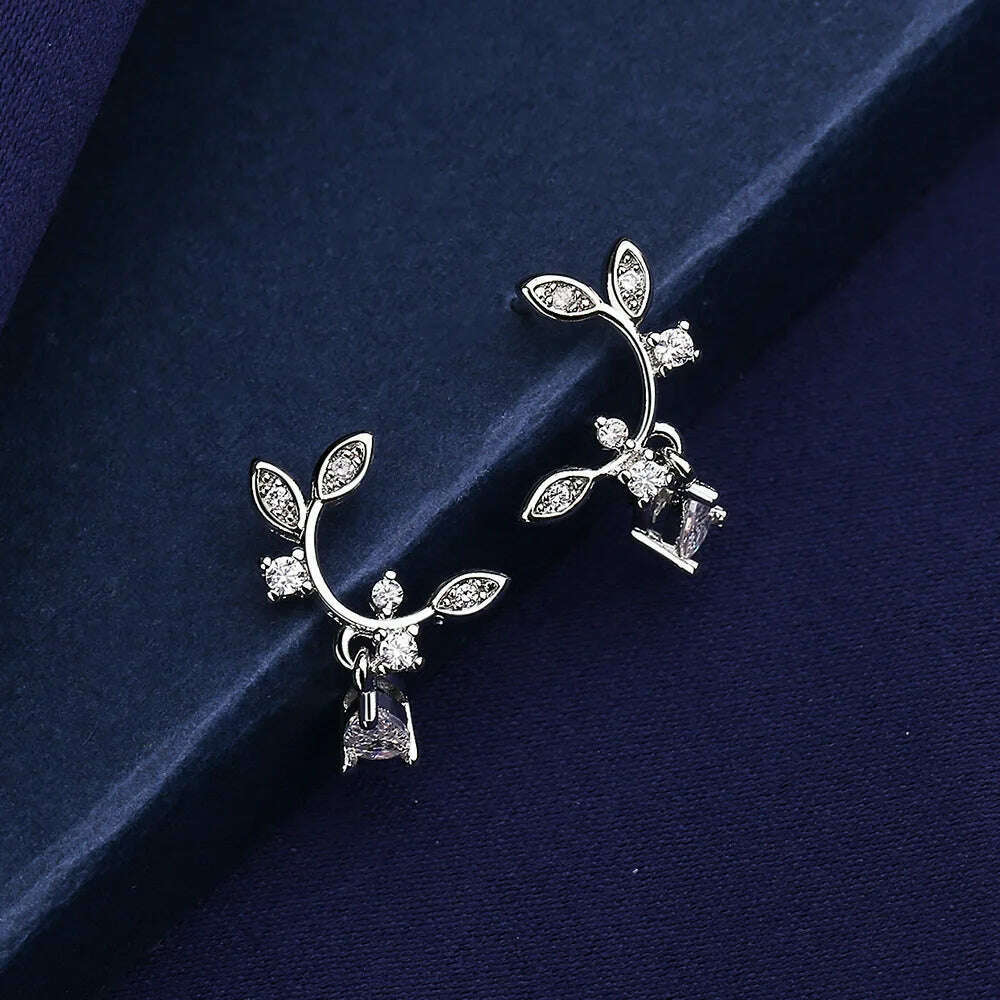 KIMLUD, 925 Sterling Silver Jewelry Women Fashion Cute Tiny Clear Crystal CZ Stud Earrings Gift for Girls Teens Lady Gift, ED263, KIMLUD APPAREL - Womens Clothes