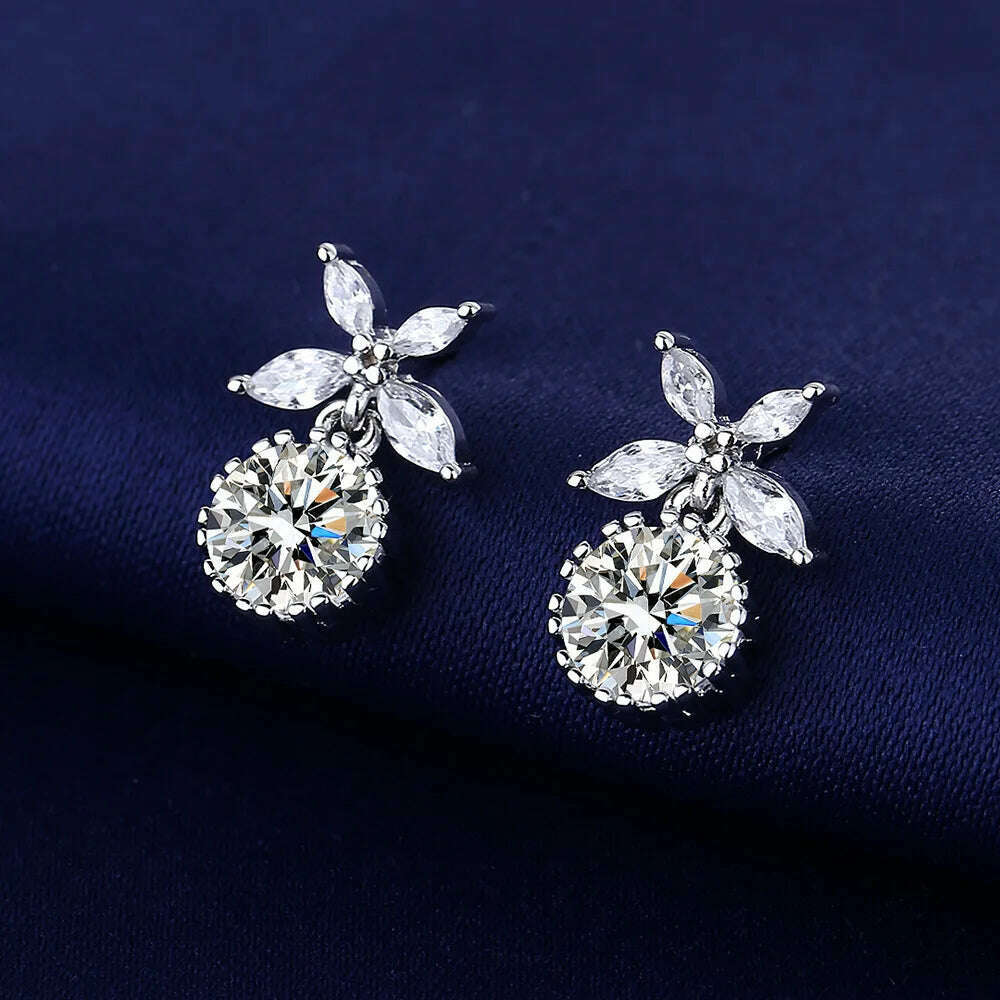 KIMLUD, 925 Sterling Silver Jewelry Women Fashion Cute Tiny Clear Crystal CZ Stud Earrings Gift for Girls Teens Lady Gift, ED282, KIMLUD APPAREL - Womens Clothes