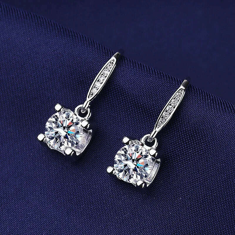 KIMLUD, 925 Sterling Silver Jewelry Women Fashion Cute Tiny Clear Crystal CZ Stud Earrings Gift for Girls Teens Lady Gift, EHH035, KIMLUD APPAREL - Womens Clothes