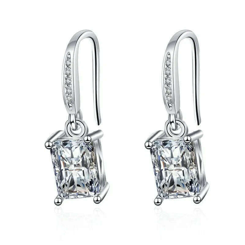 KIMLUD, 925 Sterling Silver Jewelry Women Fashion Cute Tiny Clear Crystal CZ Stud Earrings Gift for Girls Teens Lady Gift, EHH026, KIMLUD APPAREL - Womens Clothes
