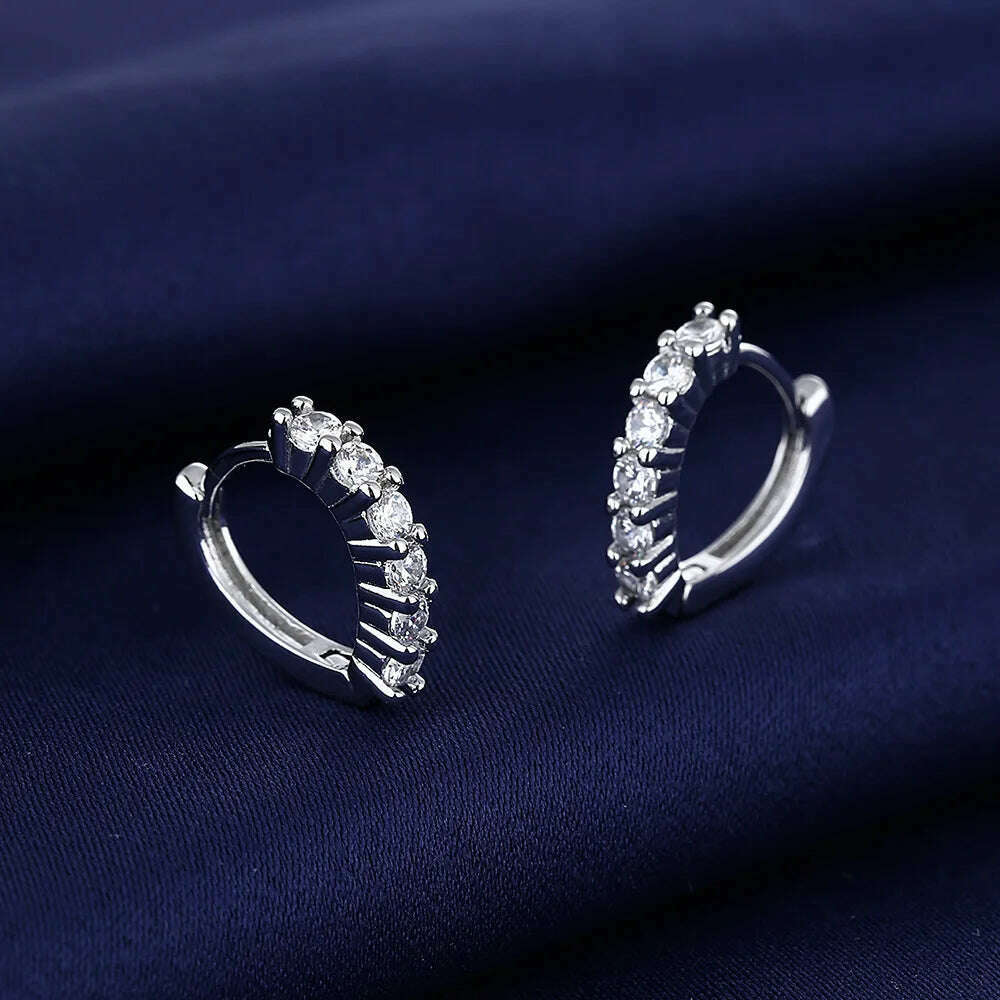 KIMLUD, 925 Sterling Silver Jewelry Women Fashion Cute Tiny Clear Crystal CZ Stud Earrings Gift for Girls Teens Lady Gift, EHH135, KIMLUD APPAREL - Womens Clothes