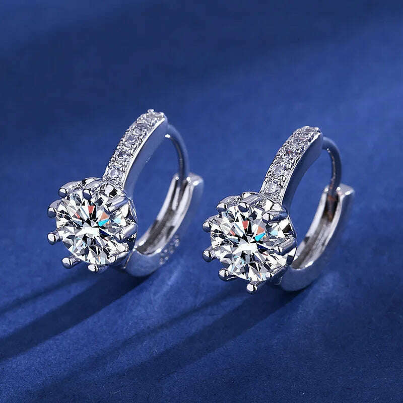 KIMLUD, 925 Sterling Silver Jewelry Women Fashion Cute Tiny Clear Crystal CZ Stud Earrings Gift for Girls Teens Lady Gift, EHH028, KIMLUD APPAREL - Womens Clothes