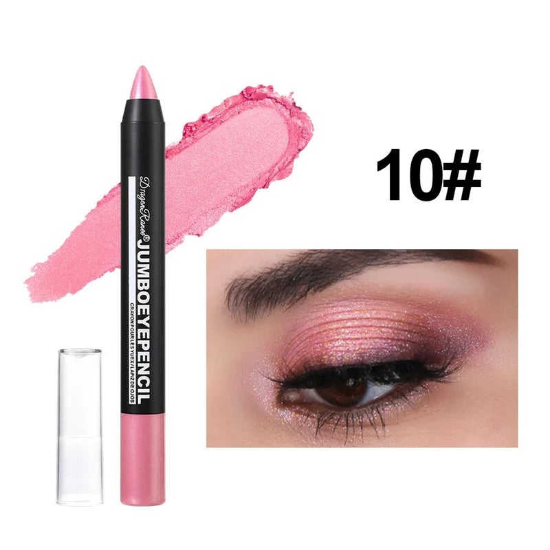 12 Colors Long-lasting Eyeshadow Pencil Waterproof Pigment Blue Purple Black Eye Shadow Stick Women Fashion Colorful Eye Makeup