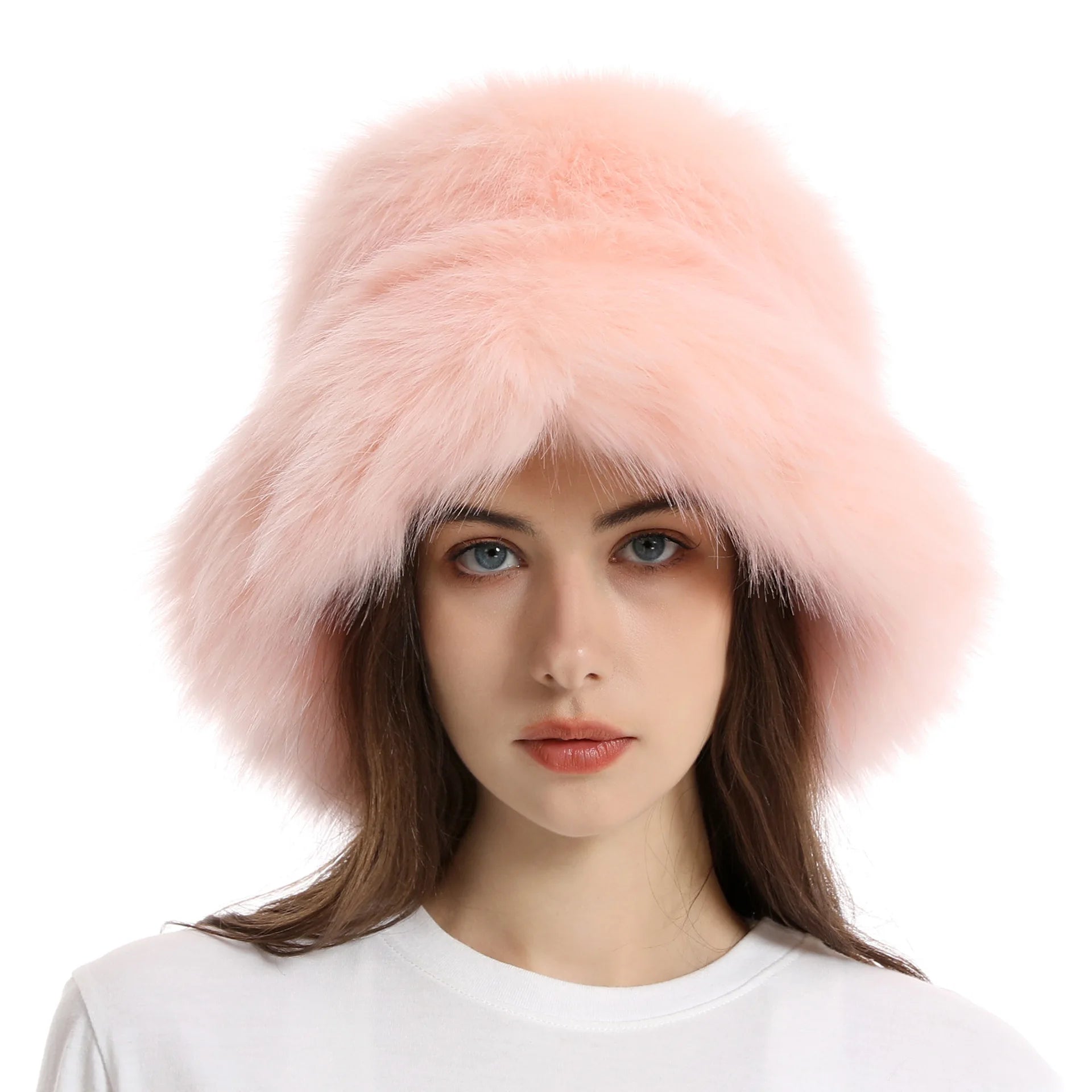 New Fur Hat Women Warm Snow Ski Cap Female Faux Fox Fur Bomber Hat Lady Windproof Winter Hats for Women Russian Warmer Hat - KIMLUD