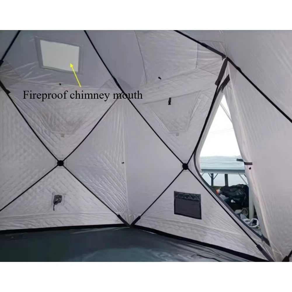 Outdoor Hexagon mobile sauna hub tent portable cube hiking insulated ice fishingpersowinter camping hot tent