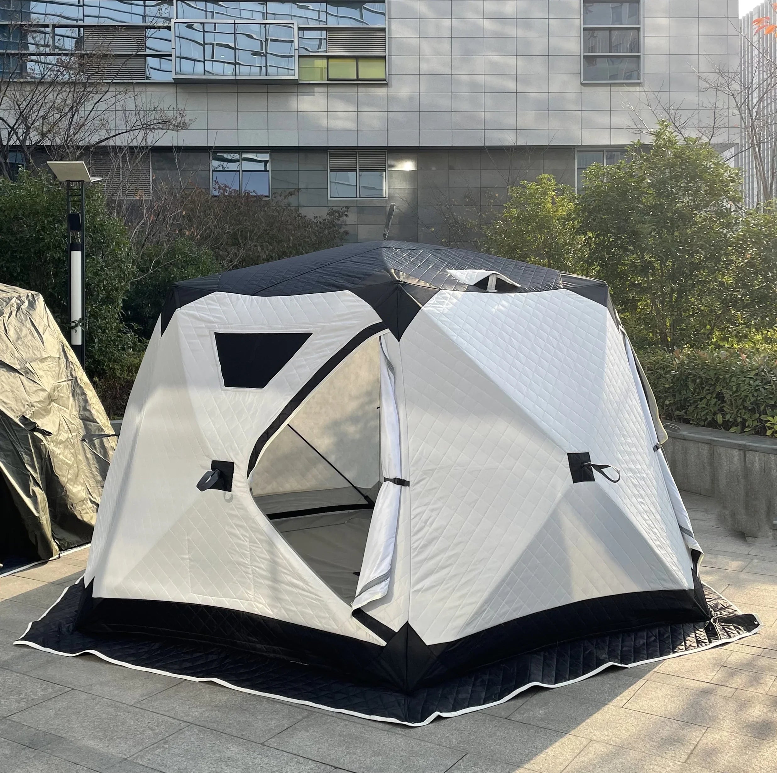 Outdoor Hexagon mobile sauna hub tent portable cube hiking insulated ice fishingpersowinter camping hot tent