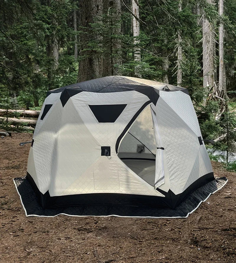 Outdoor Hexagon mobile sauna hub tent portable cube hiking insulated ice fishingpersowinter camping hot tent