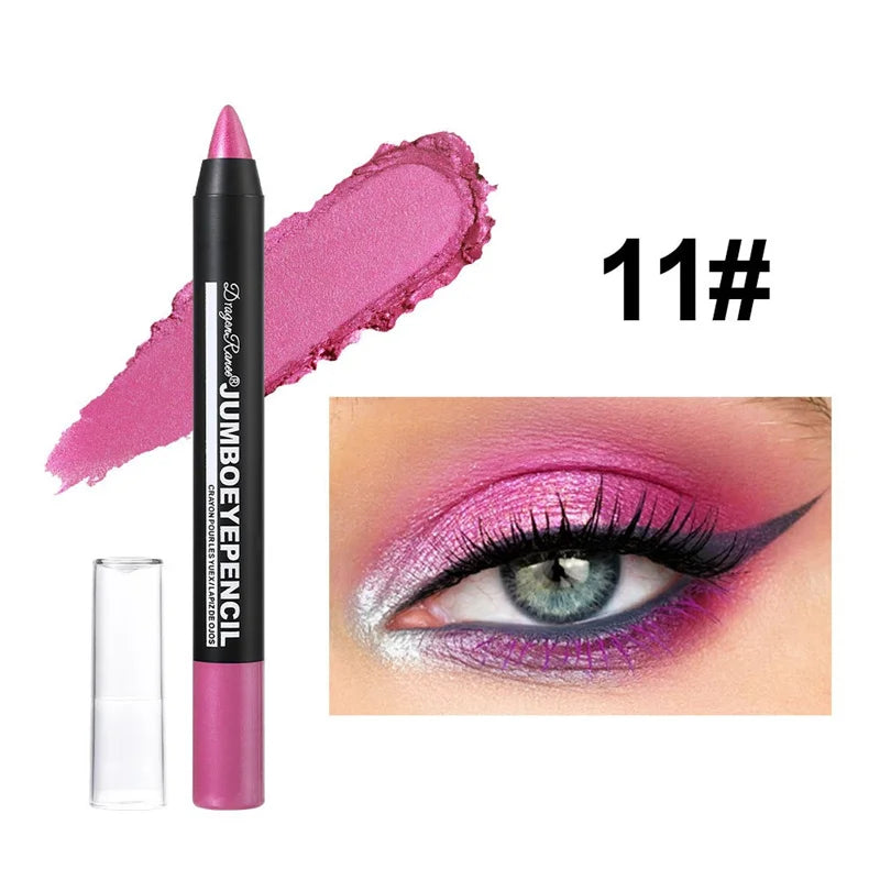 12 Colors Long-lasting Eyeshadow Pencil Waterproof Pigment Blue Purple Black Eye Shadow Stick Women Fashion Colorful Eye Makeup