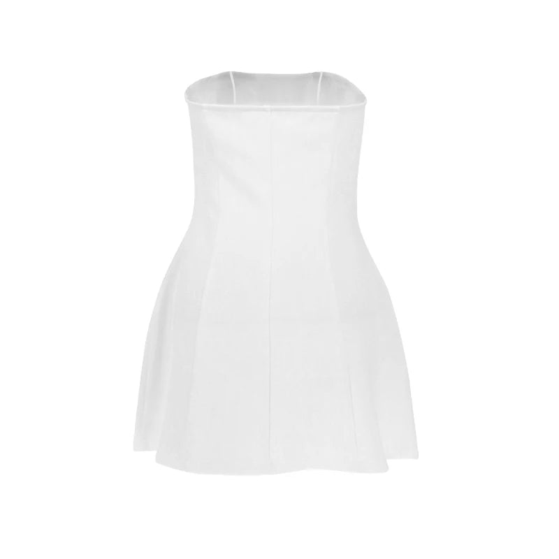 Sexy A-Line Dress Women's Summer New Solid Sexy Sleeveless Off Shoulder Bodycon Dresses Fashion Elegant Club Party Lady Dresses