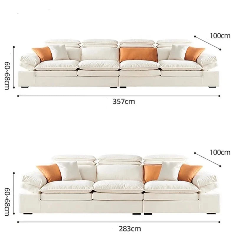 Relaxing White Sofa Nordic Lazy Elegant Soft Minimalist Puff Sofa Bedrooms Reclining Divani Da Soggiorno Living Room Furniture - KIMLUD