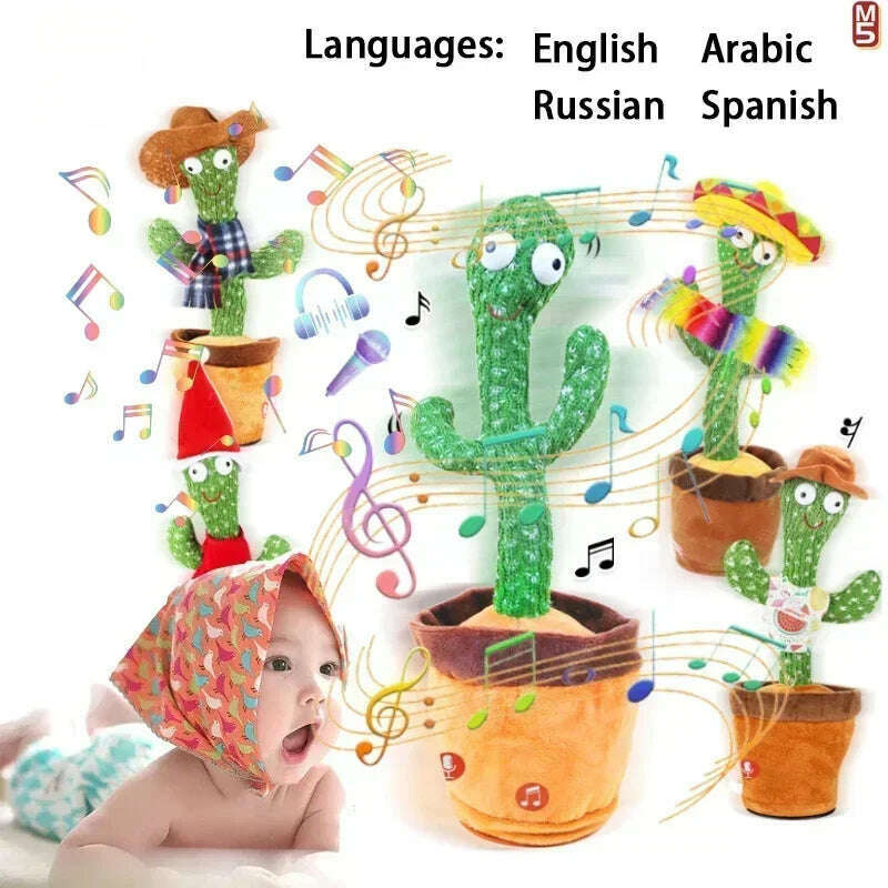 KIMLUD, A Talking Cactus Toy That Can Be Charged, Recorded, and Repeated. Suitable for Spanish, English, and Arabic Voice Changer, KIMLUD Womens Clothes