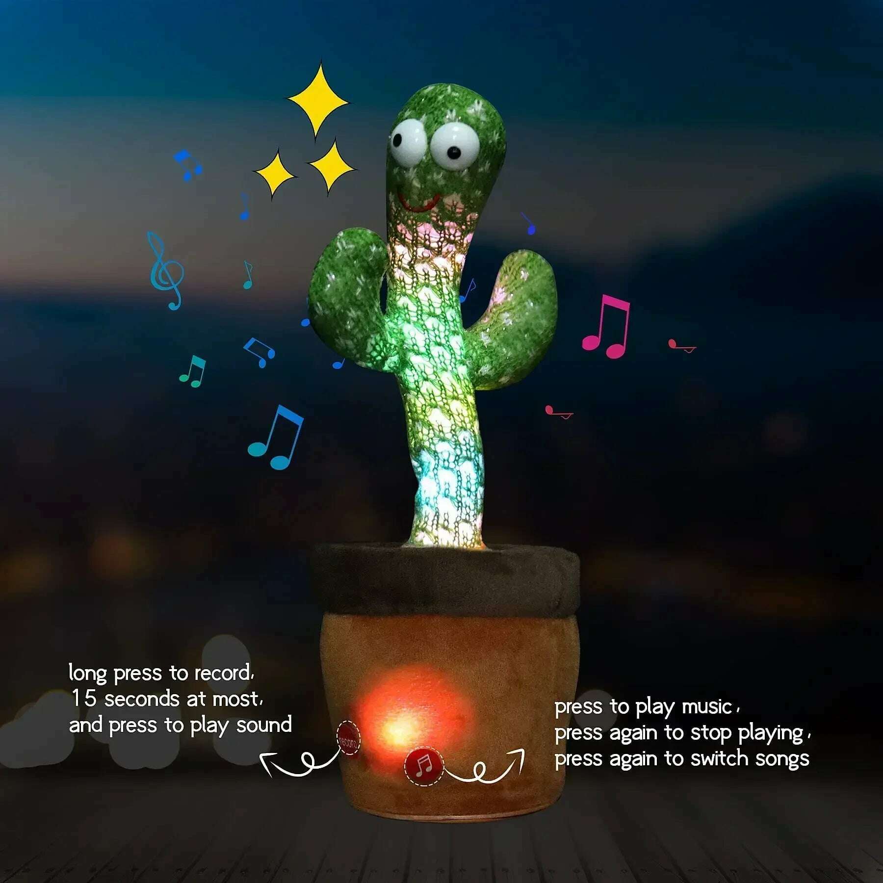 KIMLUD, A Talking Cactus Toy That Can Be Charged, Recorded, and Repeated. Suitable for Spanish, English, and Arabic Voice Changer, KIMLUD Womens Clothes