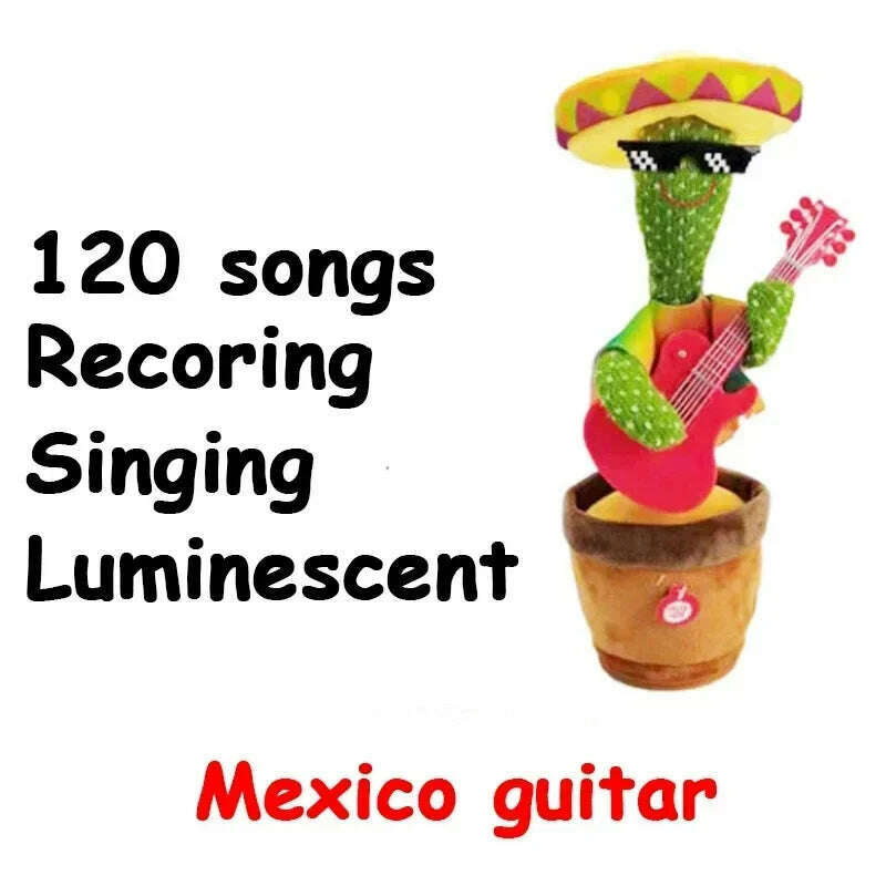 KIMLUD, A Talking Cactus Toy That Can Be Charged, Recorded, and Repeated. Suitable for Spanish, English, and Arabic Voice Changer, Mexico guitar, KIMLUD APPAREL - Womens Clothes