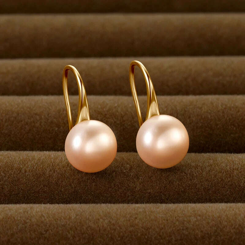 AINUOSHI 14K Gold Filled Pearls Drop Earrings 6.5-7mm Round Natural Cultured Freshwater Pearl Earrings For Women Jewelry Gift - KIMLUD