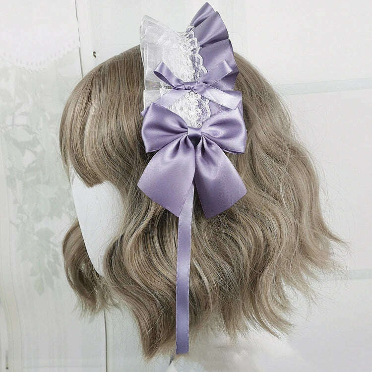 Anime Maid Lovely Sweet Headband Lolita Maid Lace Flower Headwear Cosplay Hair Hoop Hand Made for Girls Gift Hair Accessory - KIMLUD