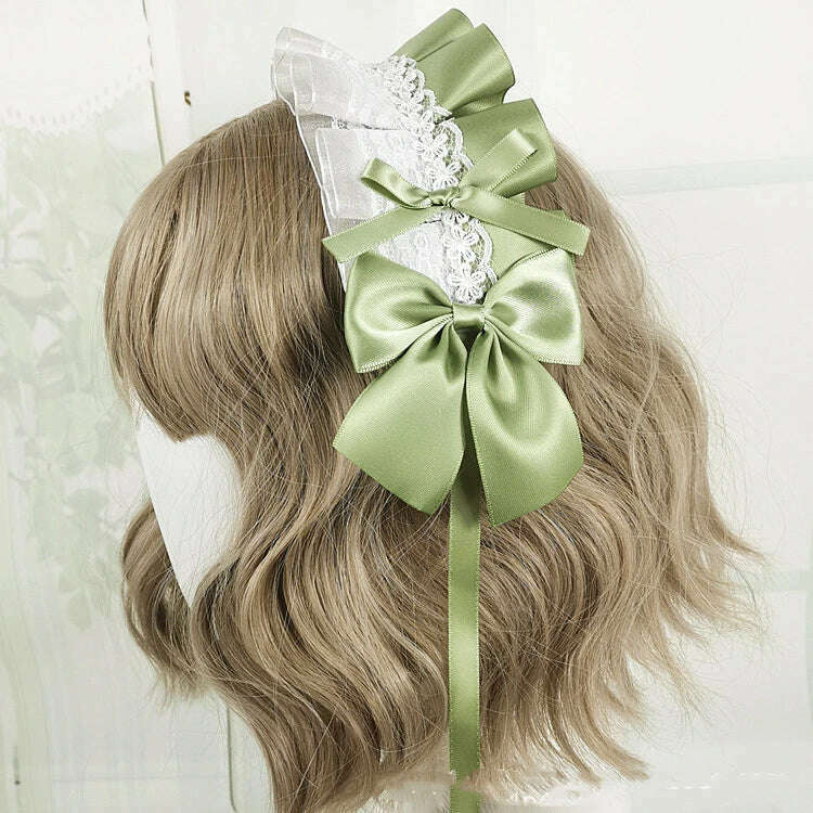 Anime Maid Lovely Sweet Headband Lolita Maid Lace Flower Headwear Cosplay Hair Hoop Hand Made for Girls Gift Hair Accessory - KIMLUD