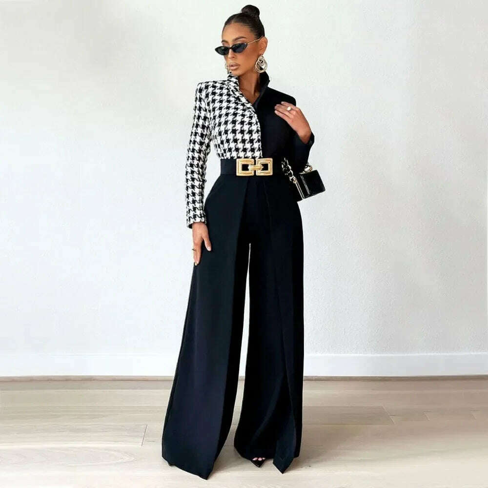 KIMLUD, Autumn Winter Solid Color Casual Wide Leg Pants Women Asymmetric Casual High Waisted Wide Leg Pants Floor Length for Women, KIMLUD Womens Clothes