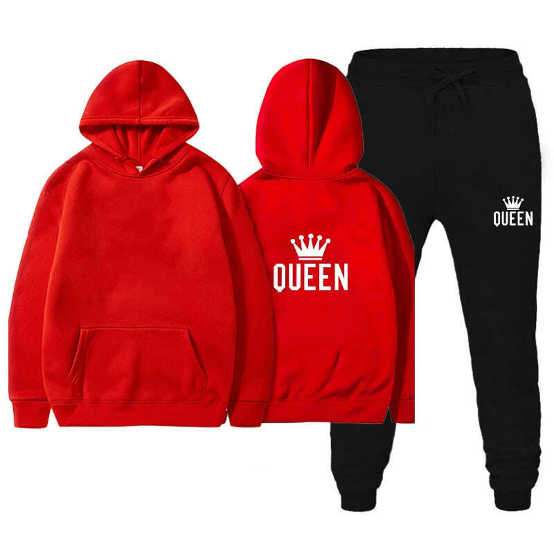 Autumn Women's Pullovers Print Hooded Suits Hoodie Fashion Long Pants Two-piece Set Fashionable Female Tracksuit Sportswear 2024 - KIMLUD