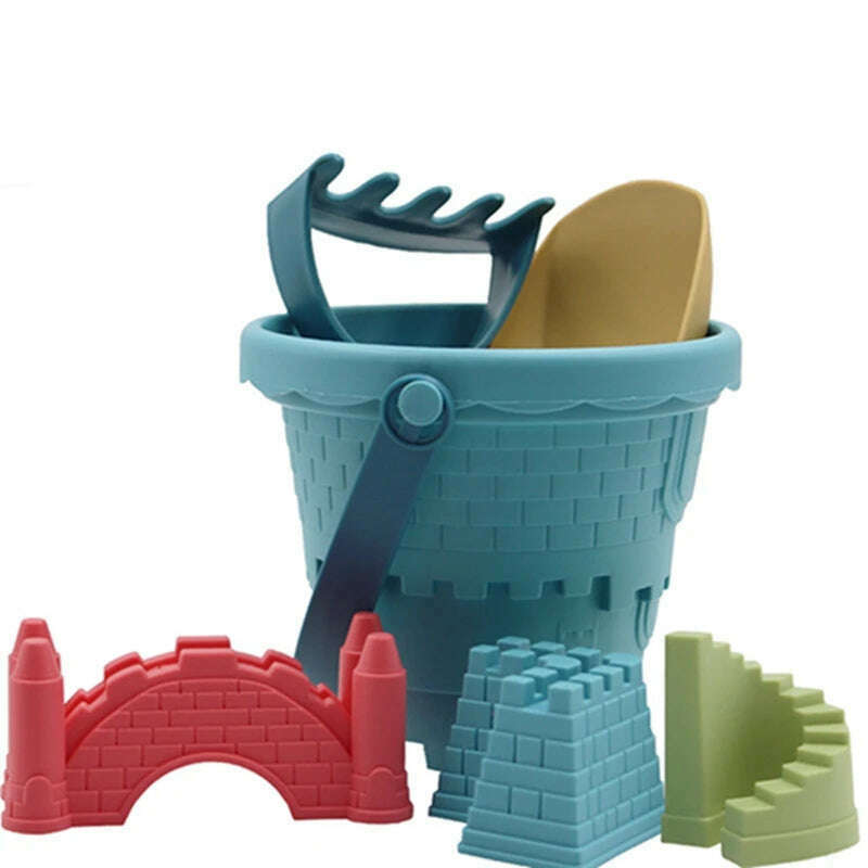 Baby Sand play Toys Beach Castle Mold Bucket Kids Outdoors Sandbox Set Sand Accessories Building Outdoor Kids Sand Toy Summer - KIMLUD