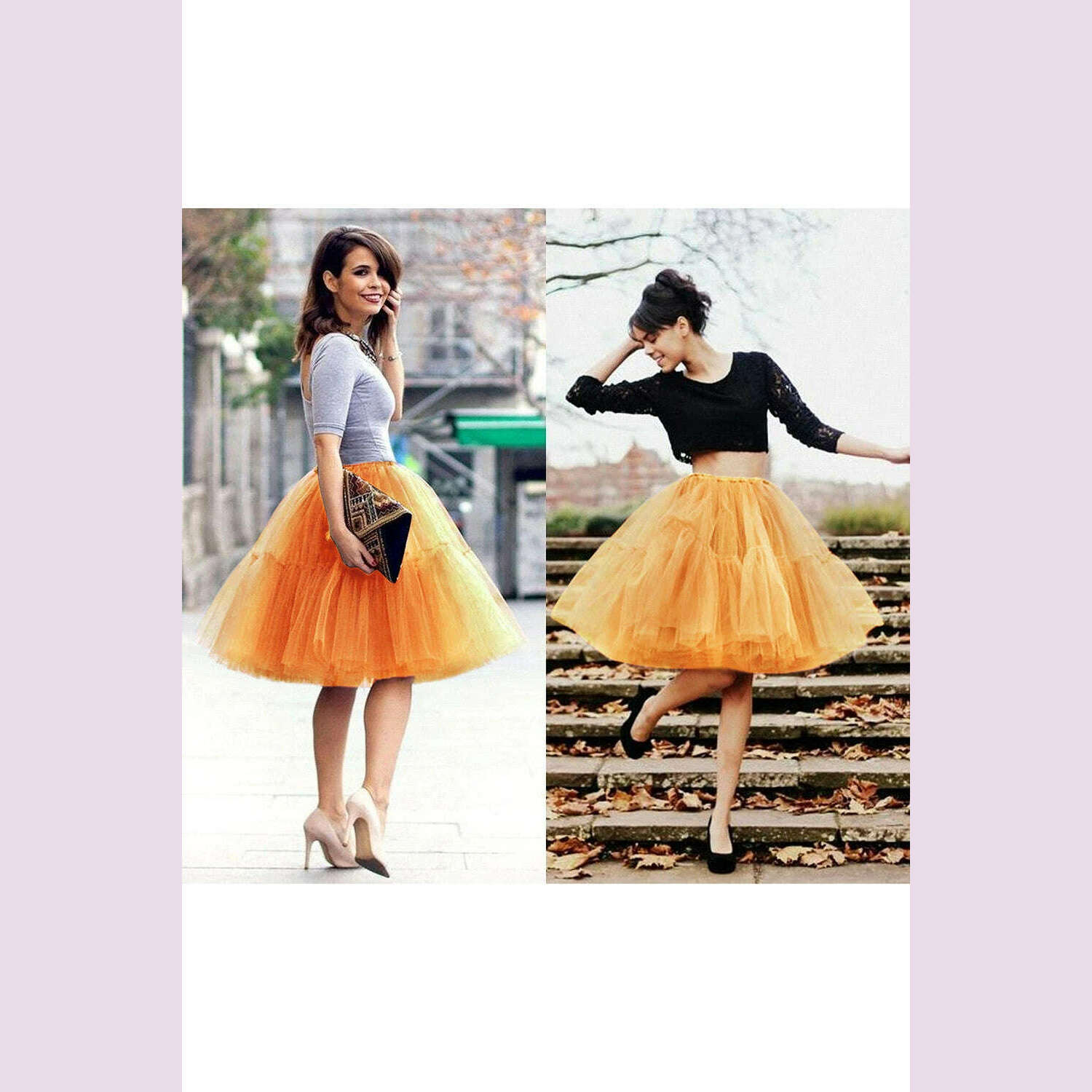 BABYONLINE Fluffy Tulle Skirt Petticoat Adult Elastic Waist Underskirt Layers Bridal Midi Tutu Skirts Women Prom Evening - KIMLUD