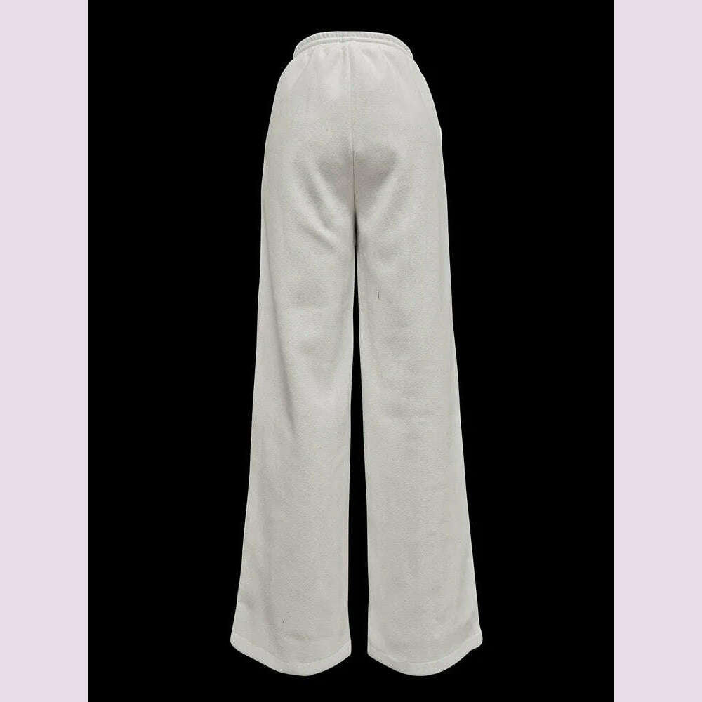 KIMLUD, Beautyblue Striped Pants for Female Drawstring Bottoms Autumn Casual Loose Contrast Color Felt Clothes Elegant Women's Trousers, KIMLUD Womens Clothes
